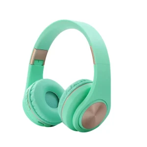 Wireless Foldable Over-Ear Headphones with Soft Pad and Long Battery Life- Green Colour