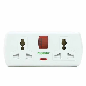Terminator 4Ways Universal Adopter and Socket with Switch- White