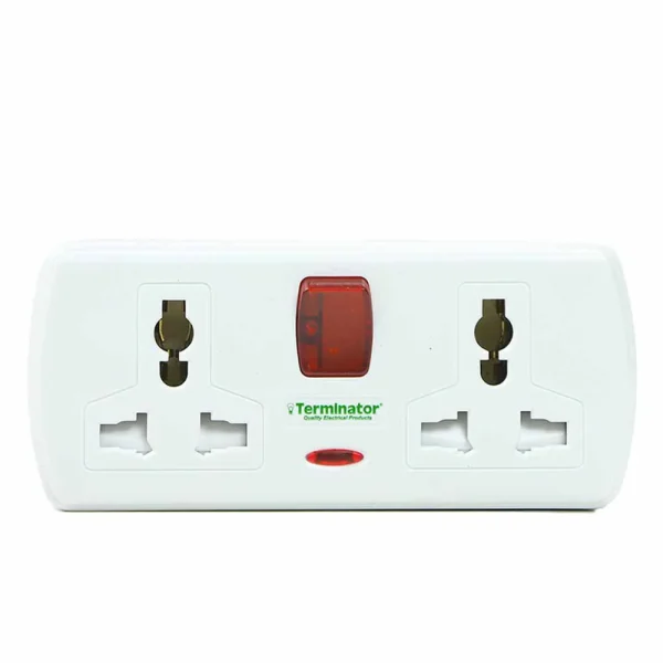Terminator 4Ways Universal Adopter and Socket with Switch- White