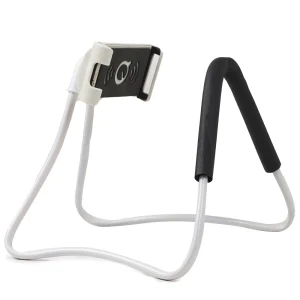 Phone Lanyard, Necklace Cell Phone Support with Adjustable Neck Mount, Fits Devices with Up to 7inch Screen, Mobile Phone Holder- White