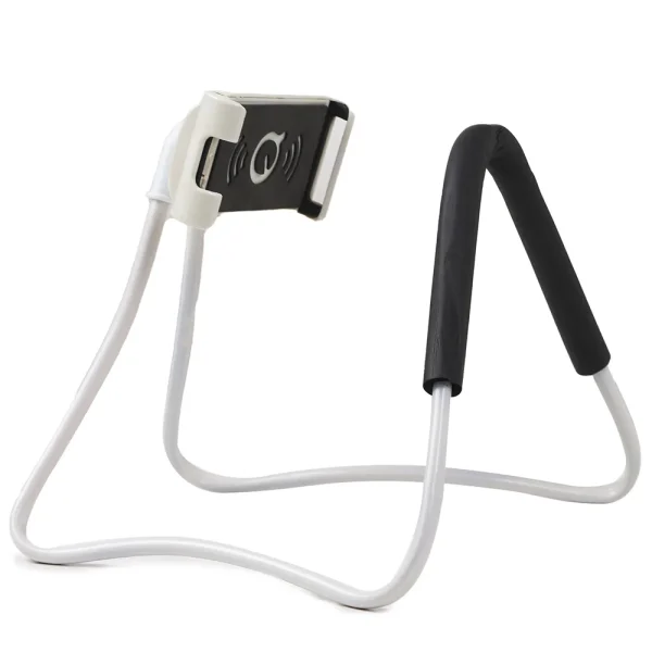 Phone Lanyard, Necklace Cell Phone Support with Adjustable Neck Mount, Fits Devices with Up to 7inch Screen, Mobile Phone Holder- White