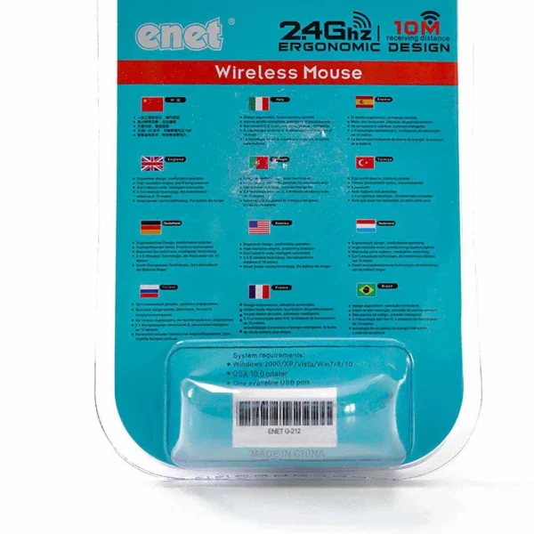Enet 2.4 Ghz Ergonomic Wireless Mouse; Mini Wireless Receiver Mouse; 1600 DPI Professional Sensor Mouse