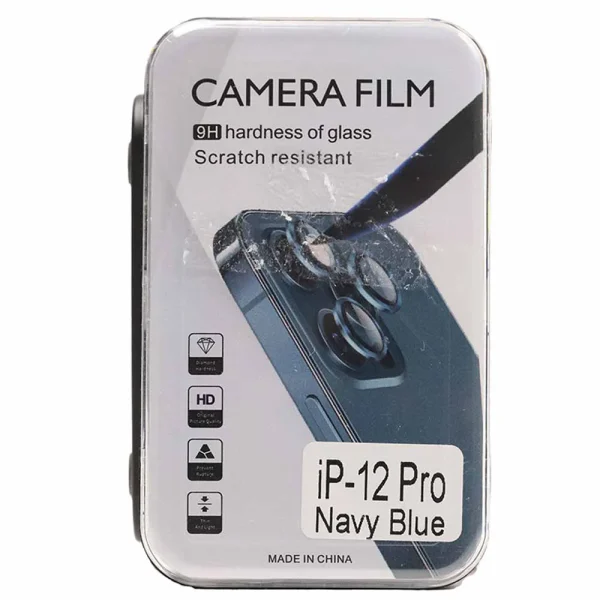 Camera Proof Lens Protector 3pcs Compatible for Iphone 12 Pro, Tempered Glass Camera Lens Protector, Explosion-Proof and Scratch-Proof, Navy Blue