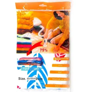 Vacuum-Seal Storage Packs 80 X 100cm, Vacuum Space Saver Reusable Sealer Storage Bags, Reusable Waterproof Travel Roll-Up Bags