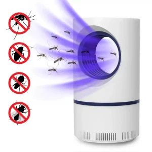 USB Power Operated Mosquito Killer Lamp With Purple LED Night Light Lamp- White