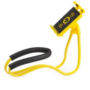 Yellow Necklace Cellphone Support Universal Adjustable Neck Mount, Fits up to 7 Screens Large Smartphone Also 7 Tablets, Phone Holder